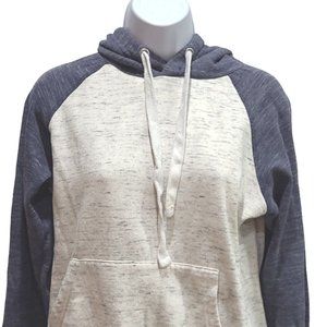 Doublju Womens Size Medium Heather Blue & Light Gray Hoodie